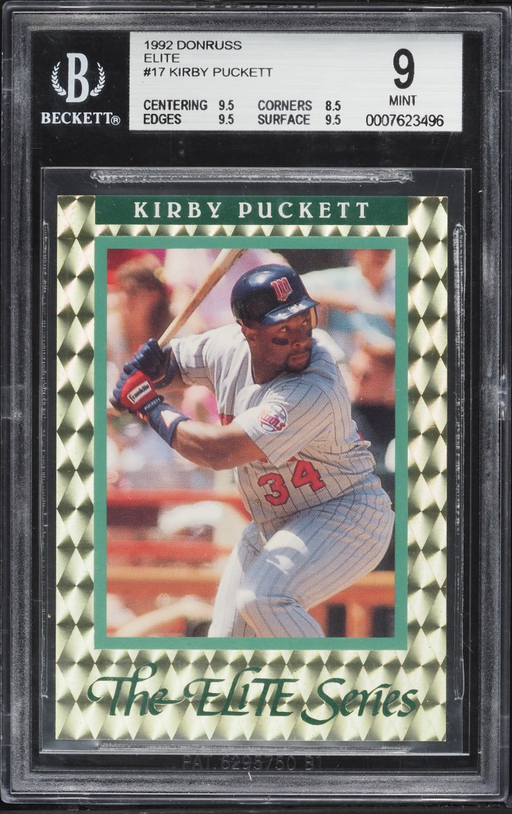 1992 Donruss Elite Kirby Puckett /10000 #17 BGS 9 MINT