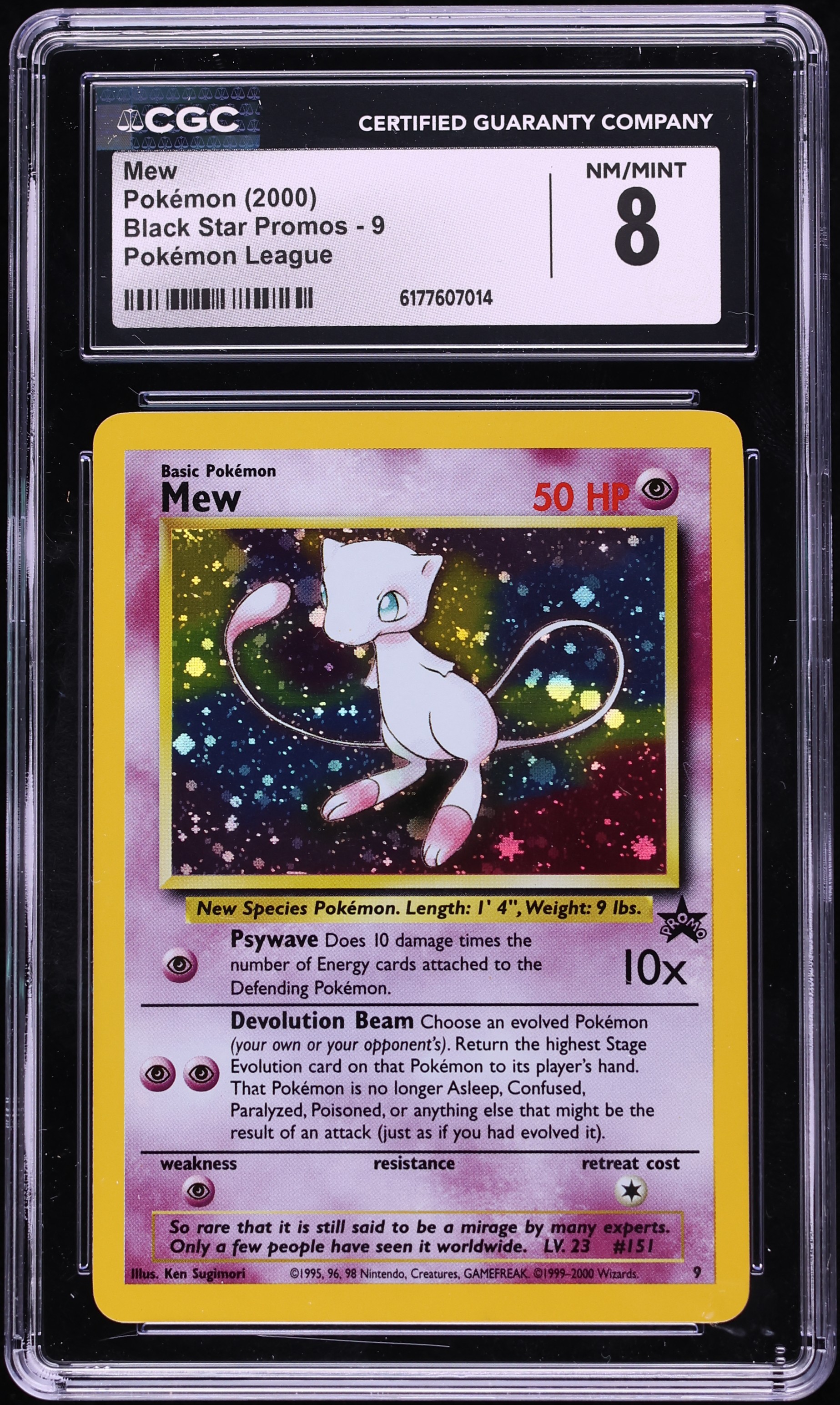 2000 Pokemon League Black Star Promo Holo Mew #9 CGC 8 NM-MT