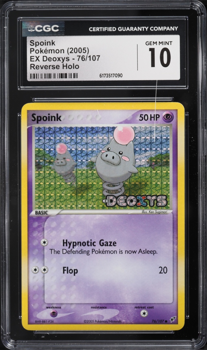 2005 Pokemon EX Deoxys Reverse Holo Spoink #76 CGC 10 GEM MINT