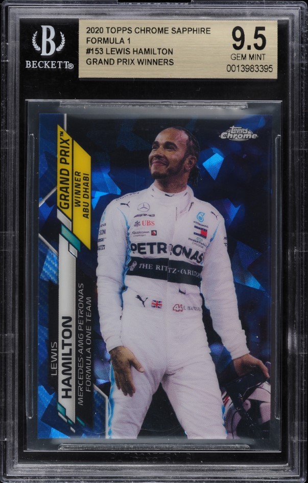 2020 Topps Chrome Sapphire Formula 1 Aqua Refractor Lewis Hamilton