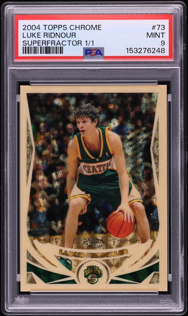 2004 Topps Chrome Superfractor Luke Ridnour 1/1 #73 PSA 9 MINT