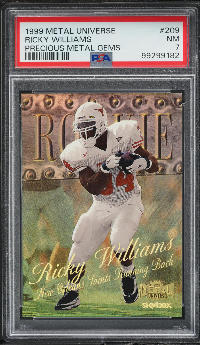 1999 Metal Universe Precious Metal Gems PMG Ricky Williams ROOKIE /50 #209 PSA 7 NRMT - Photo 1