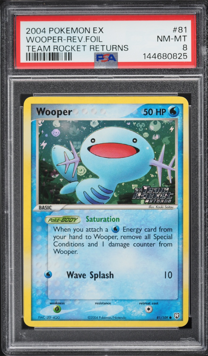 2004 Pokemon EX Team Rocket Returns Reverse Holo Wooper #81 PSA 8 NM-MT