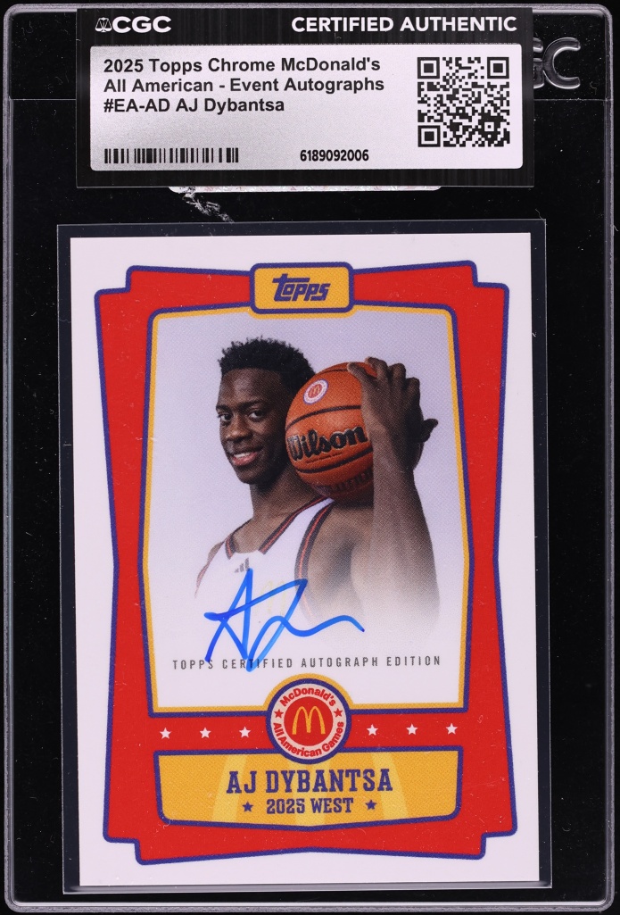 2025 Topps Chrome McDonald's AJ Dybantsa ROOKIE AUTO #EA-AD CGC AUTH