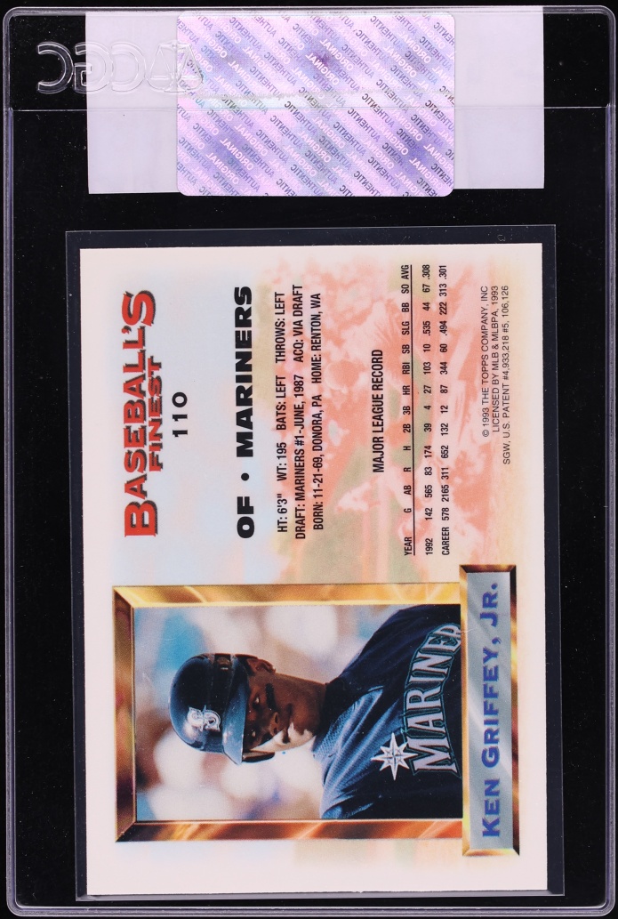 1993 Finest Ken Griffey Jr. #110 CGC AUTH - Photo 2