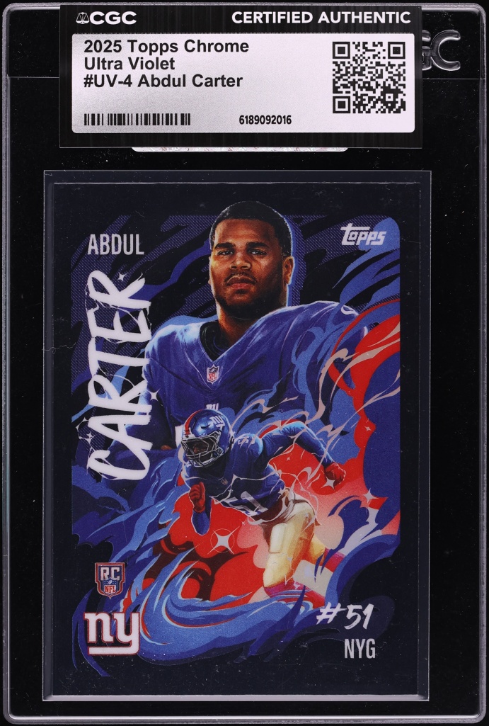 2025 Topps Chrome Ultra Violet Abdul Carter ROOKIE #UV-4 CGC AUTH