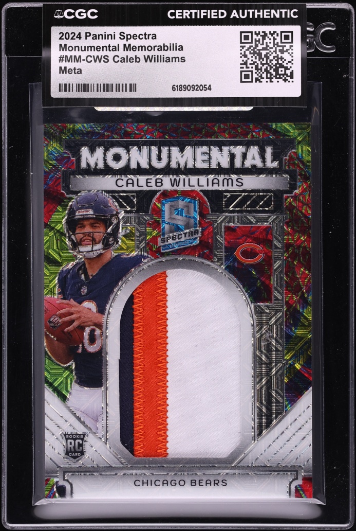 2024 Panini Spectra Monumental Meta Caleb Williams ROOKIE PATCH /25 #MM-CWS CGC AUTH