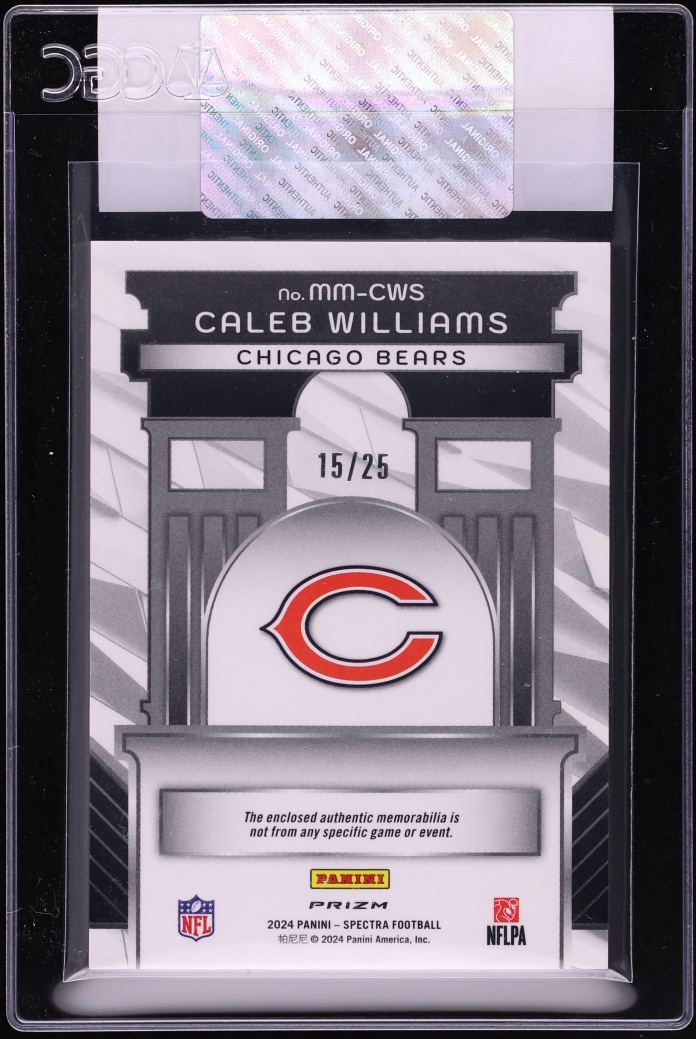 2024 Panini Spectra Monumental Meta Caleb Williams ROOKIE PATCH /25 #MM-CWS CGC AUTH - Photo 2