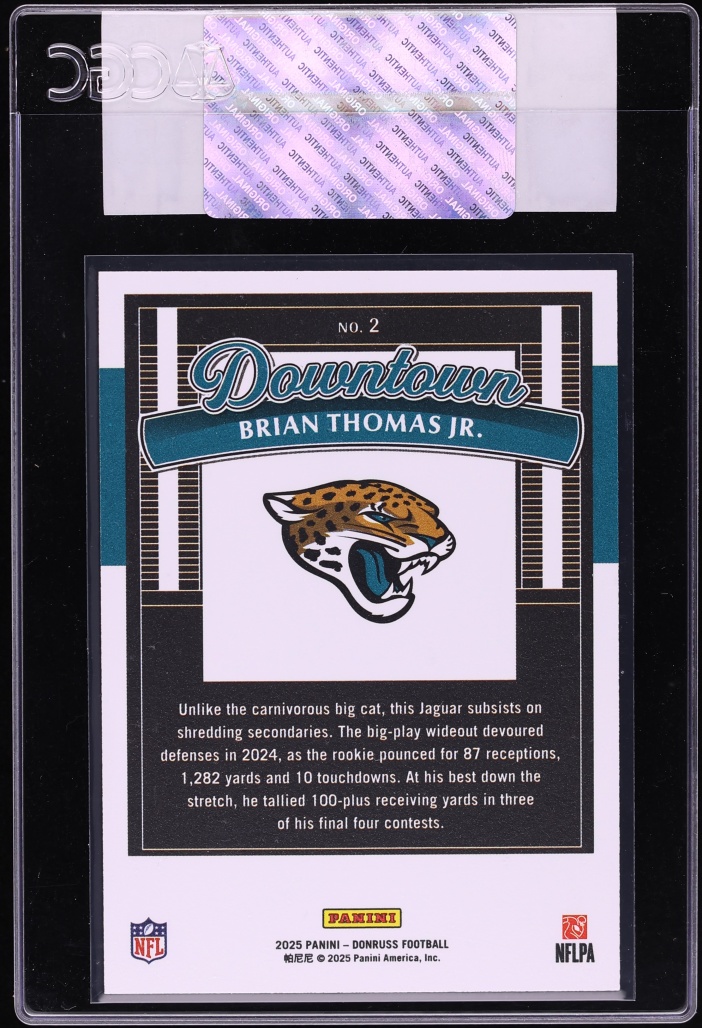 2025 Donruss Downtown Brian Thomas Jr. #2 CGC AUTH - Photo 2