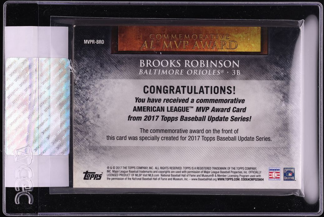 2017 Topps Update MVP Award Medallions Brooks Robinson #MVPR-BRO CGC AUTH - Photo 2