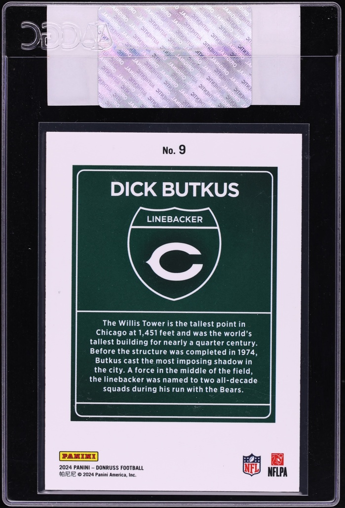 2024 Donruss Downtown Dick Butkus #9 CGC AUTH - Photo 2