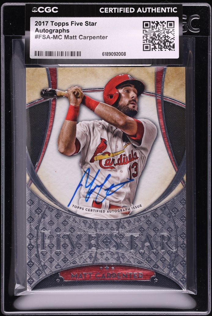 2017 Topps Five Star Matt Carpenter AUTO #FSA-MC CGC AUTH