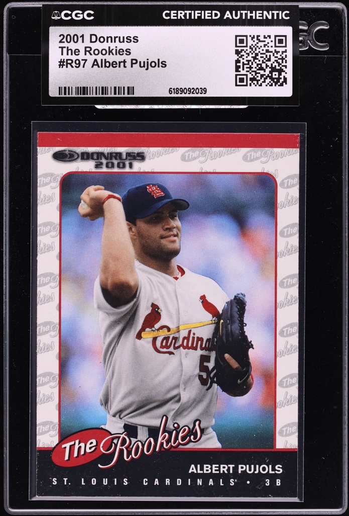 2001 Donruss The Rookies Albert Pujols ROOKIE #R97 CGC AUTH