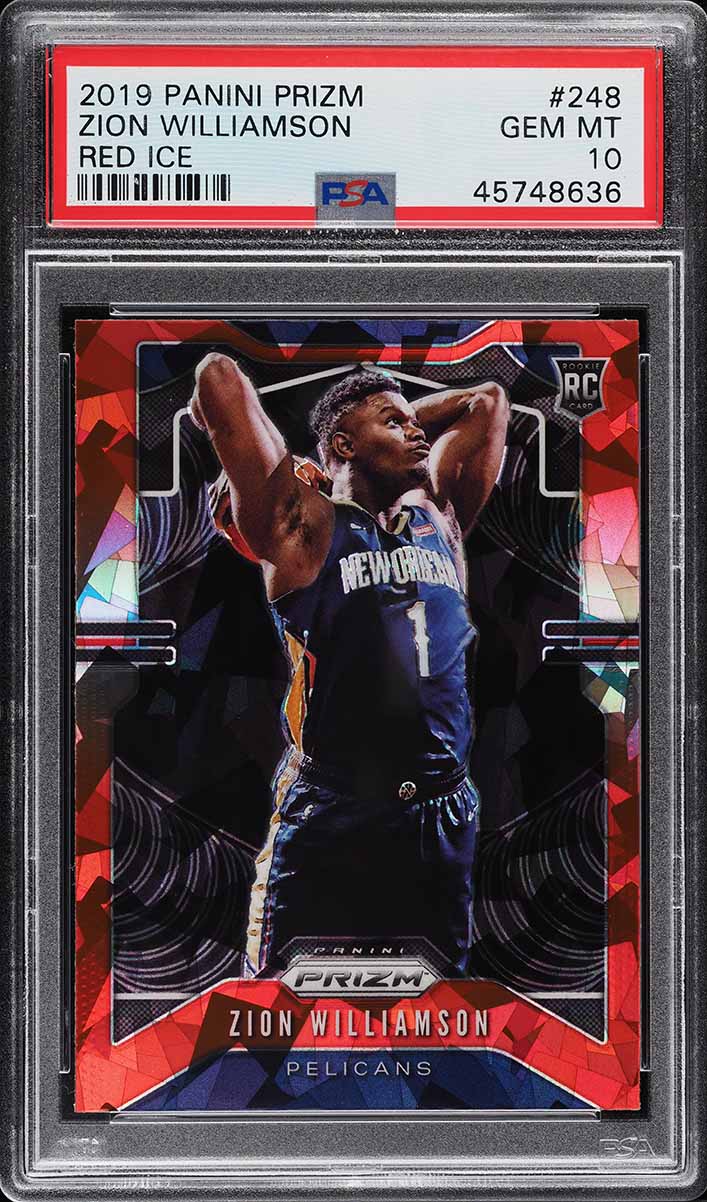 2019 Panini Prizm Red Ice Zion Williamson ROOKIE #248 PSA 10 GEM MINT