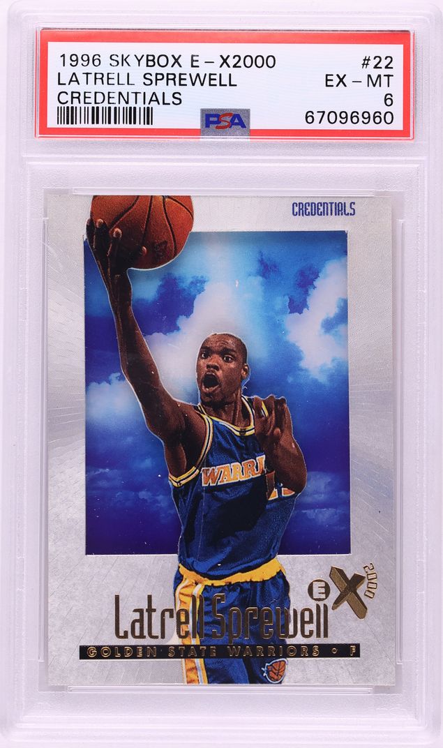 1996 Skybox E-X2000 Credentials Latrell Sprewell /499 #22 PSA 6 EXMT