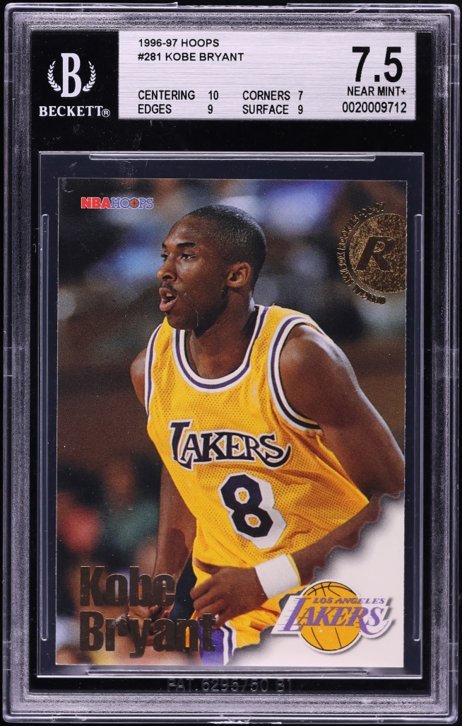 1996 Hoops Kobe Bryant ROOKIE #281 BGS 7.5 NRMT+