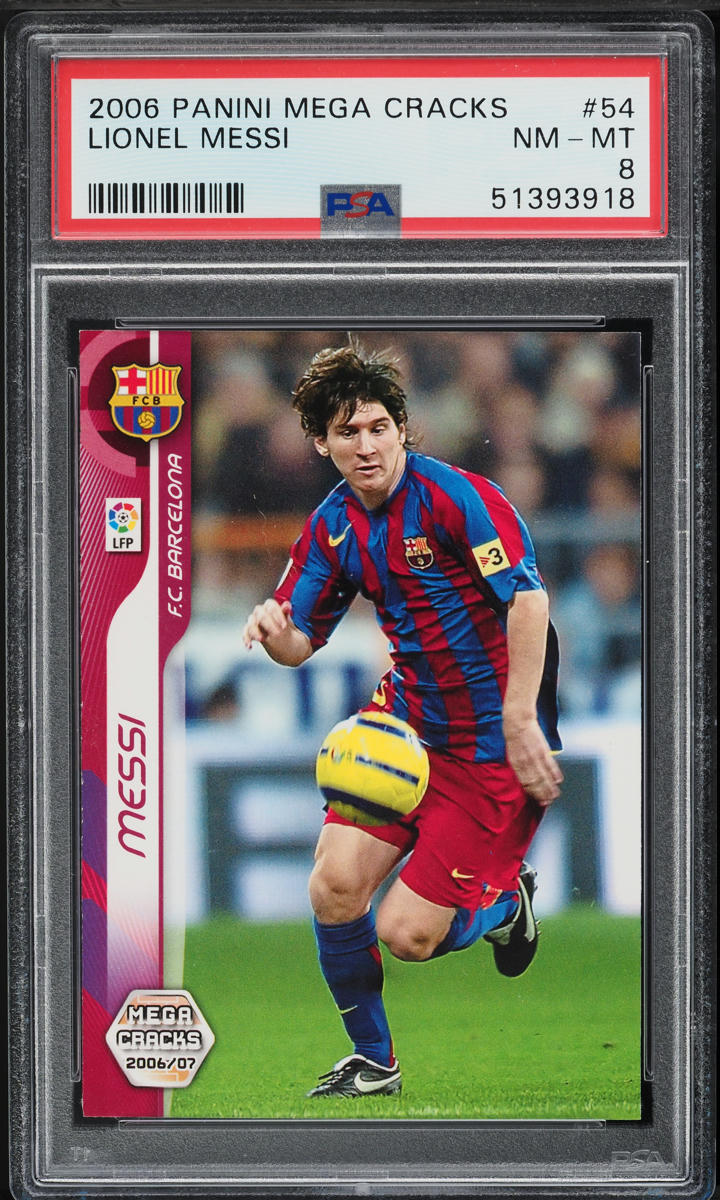 2006 Panini Mega Cracks La Liga Lionel Messi #54 PSA 8 NM-MT on