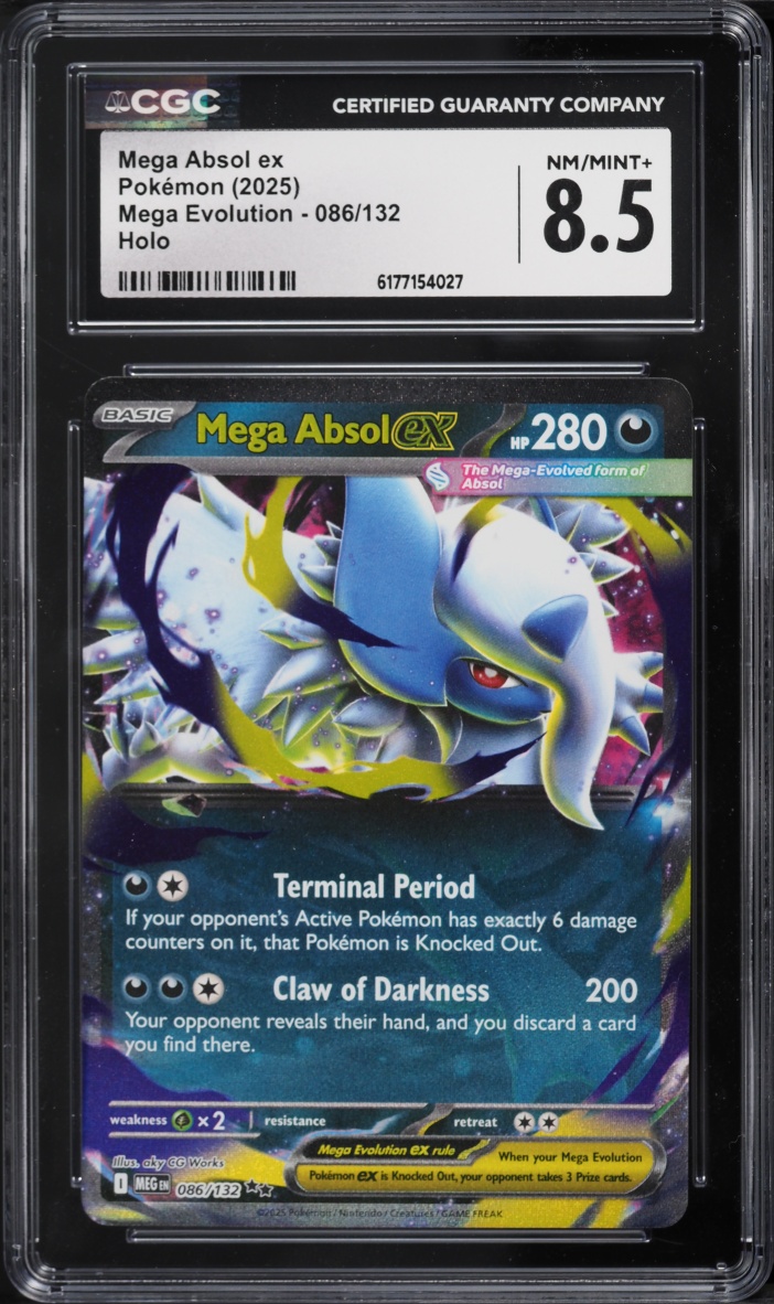 2025 Pokemon Mega Evolution Holo Mega Absol EX #86 CGC 8.5 NM-MT+