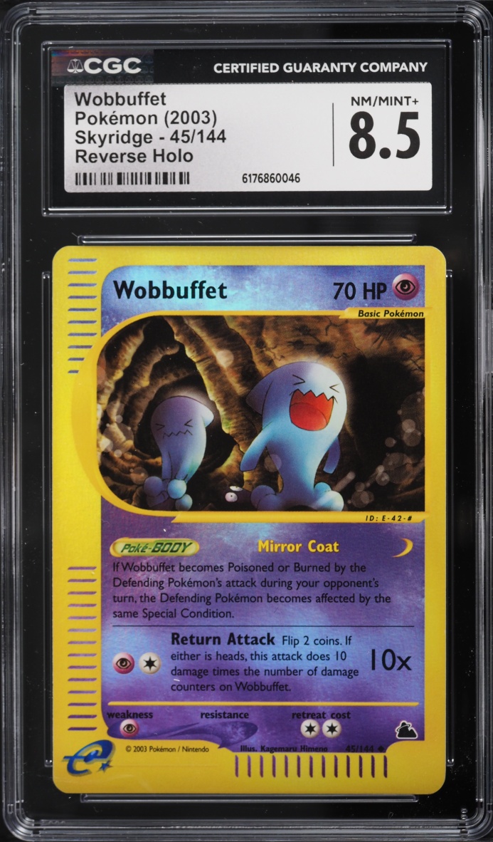 2003 Pokemon Skyridge Reverse Holo Wobbuffet #45 CGC 8.5 NM-MT+