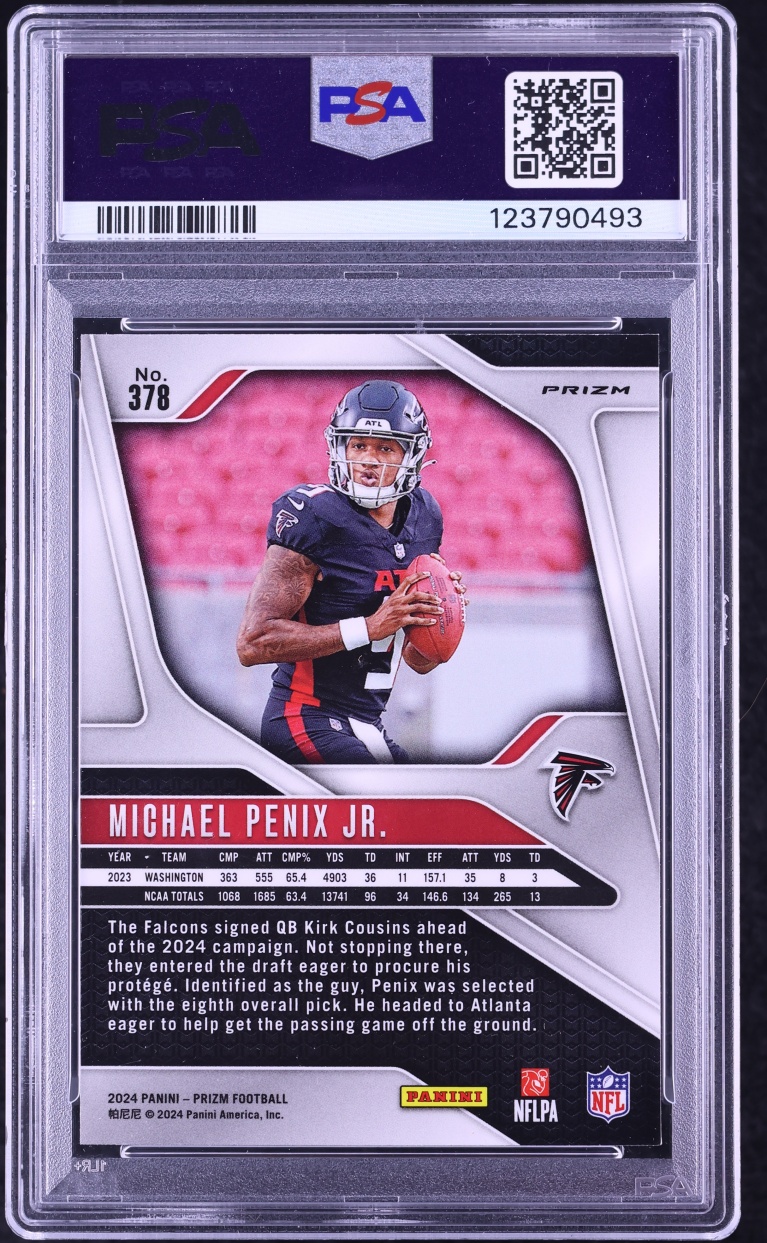 2024 Panini Prizm Silver Michael Penix Jr. ROOKIE #378 PSA 10 GEM MINT