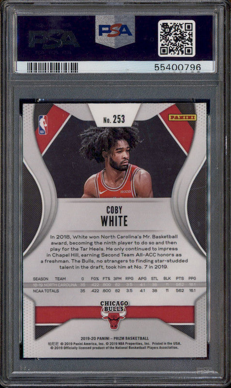 2019 Panini Prizm #253 Coby White RC Rookie PSA 10 on