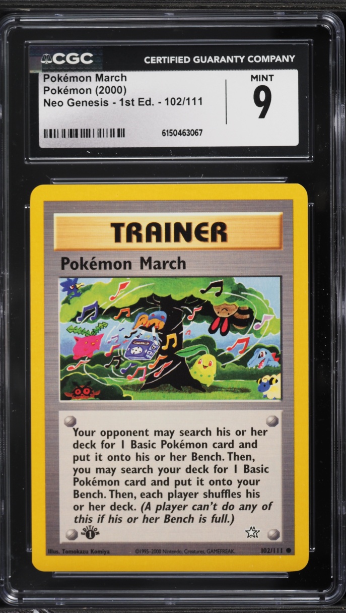 2000 Pokemon Neo Genesis 1st Edition Pokemon March #102 CGC 9 MINT