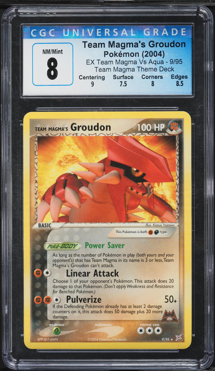 2004 Pokemon EX Team Magma Vs Aqua Team Magma's Groudon #9 CGC 8 NM-MT
