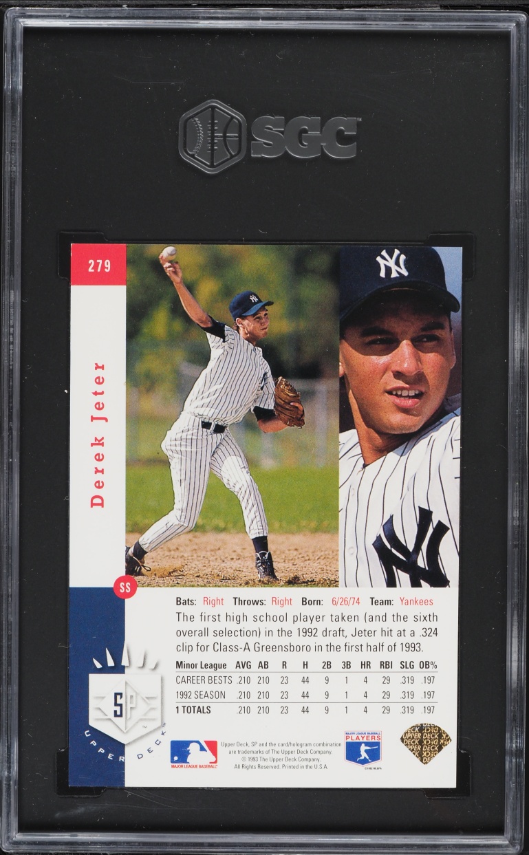 1993 SP Foil Derek Jeter ROOKIE #279 SGC 5 EX