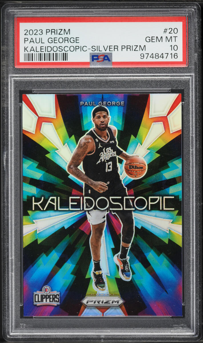 2023 Panini Prizm Kaleidoscopic Silver Paul George #20 PSA 10 GEM MINT