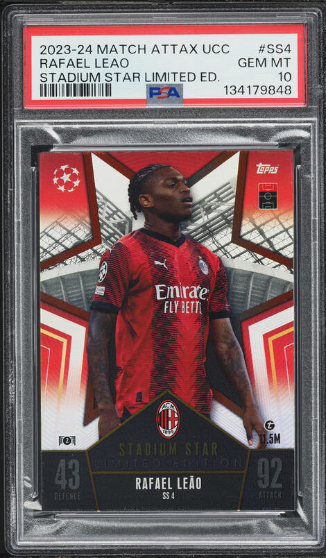 2022 Topps UEFA Club Competitions Orange Rafael Leao AUTO /25 #ALE