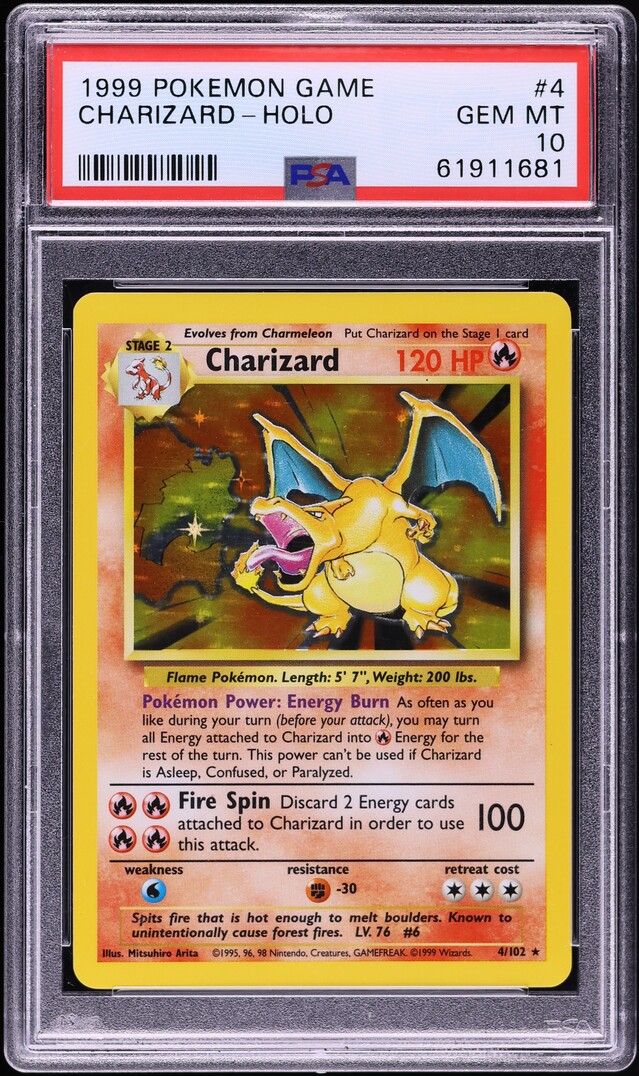 1999 Pokemon Base Set Holo Charizard #4 PSA 10 GEM MINT