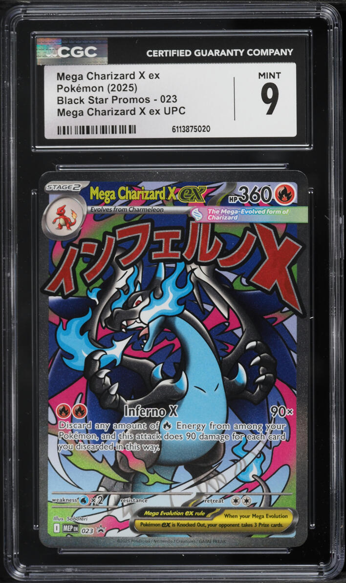 2025 Pokemon Mega Evolution Promo Ultra Premium Full Art Mega Charizard X Ex #23 CGC 9 Mint