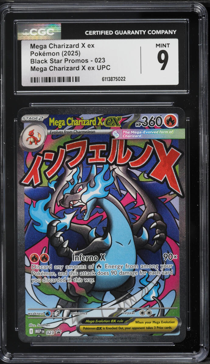 2025 Pokemon Mega Evolution Promo Ultra Premium Full Art Mega Charizard X Ex #23 CGC 9 Mint