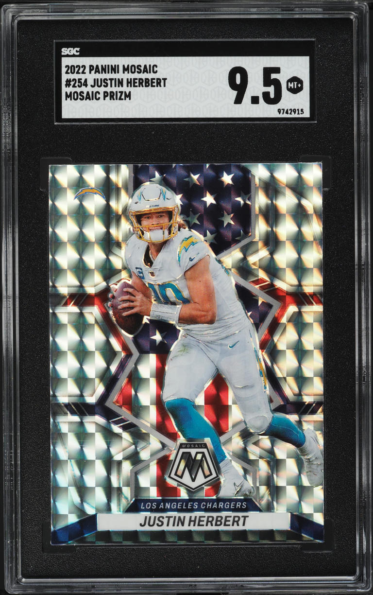 2022 Panini Mosaic Prizm Justin Herbert #254 SGC 9.5 MINT+