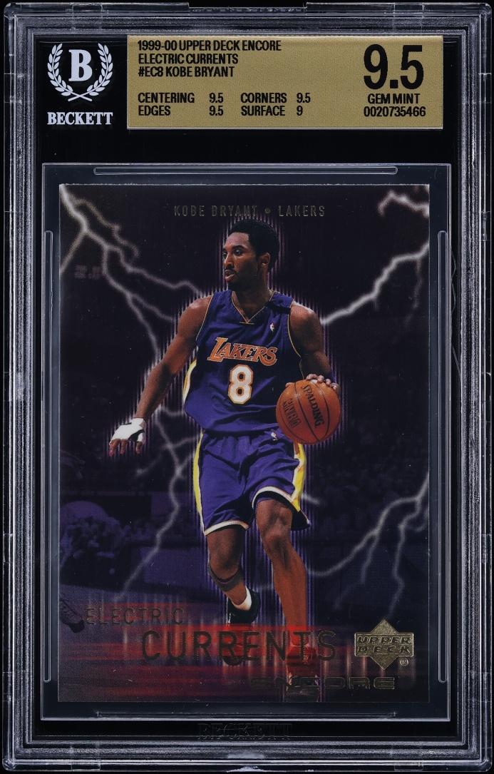 1999 Upper Deck Encore Electric Currents Kobe Bryant #EC8 BGS 9.5 GEM MINT
