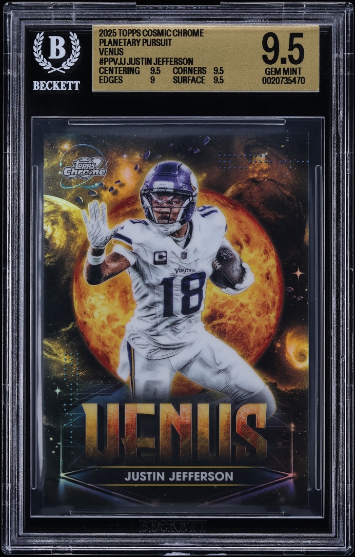 2025 Topps Chrome Cosmic Planetary Pursuit Venus Justin Jefferson BGS 9.5 GEM MINT