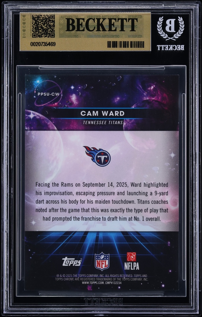 2025 Topps Chrome Cosmic Planetary Pursuit Sun Cam Ward ROOKIE BGS 9.5 GEM MINT - Photo 2