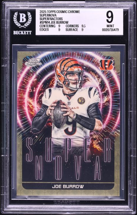 2025 Topps Chrome Cosmic Supernova Superfractor Joe Burrow 1/1 #PSN14 BGS 9 MINT