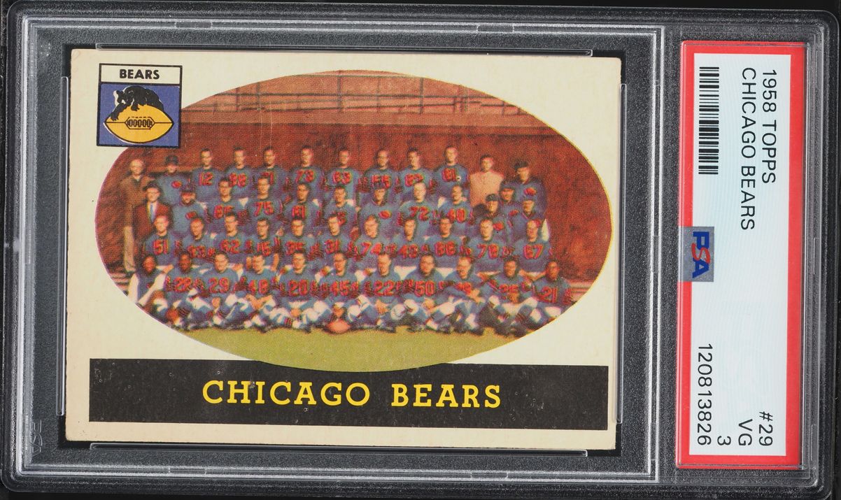 1958 Topps Football Chicago Bears #29 PSA 3 VG