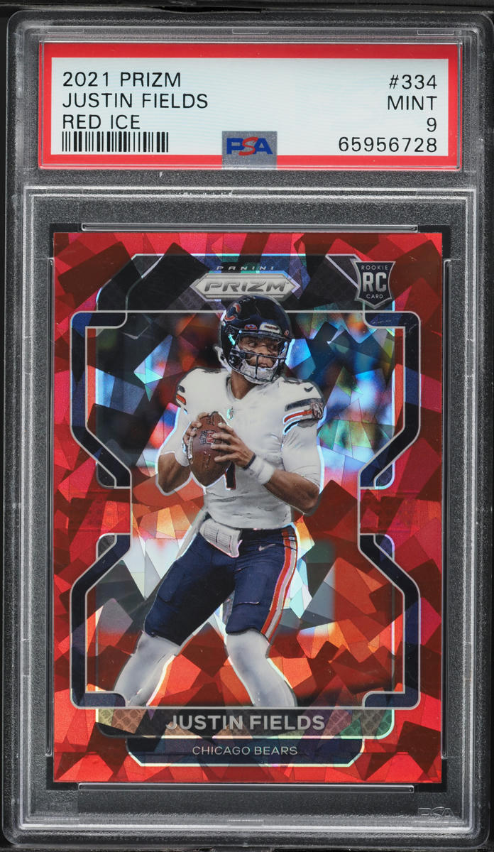 2021 Panini Prizm Red Ice Justin Fields ROOKIE #334 PSA 9 MINT