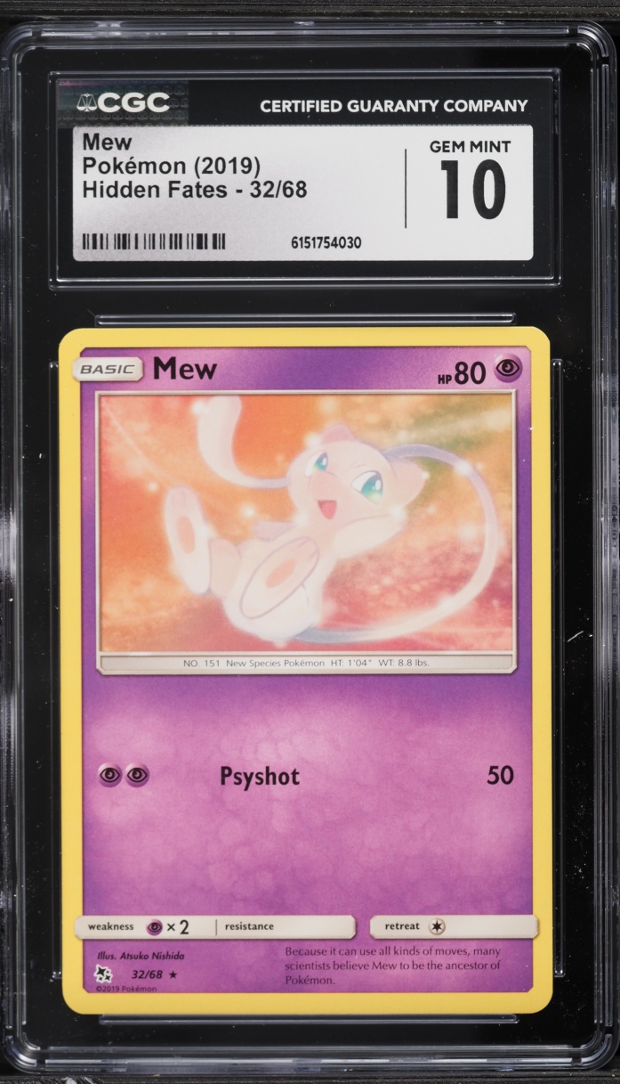 2019 Pokemon Sun & Moon Hidden Fates Mew #32 CGC 10 GEM MINT