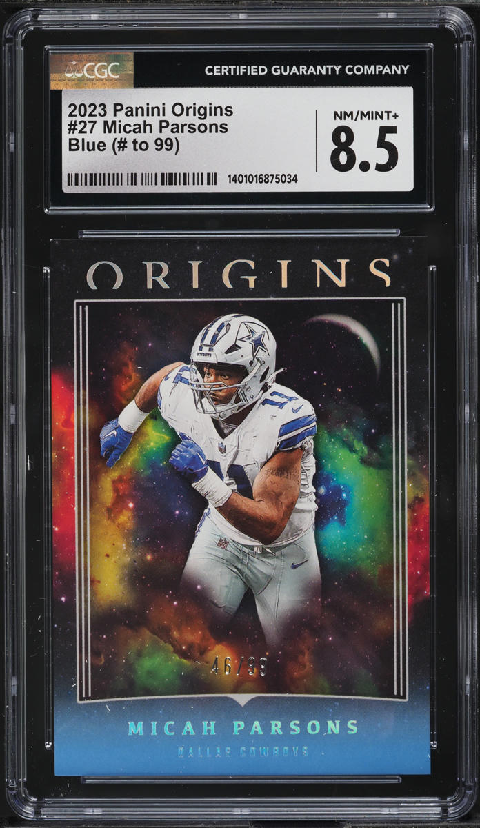 2023 Panini Origins Blue Micah Parsons /99 #27 CGC 8.5 NM-MT+