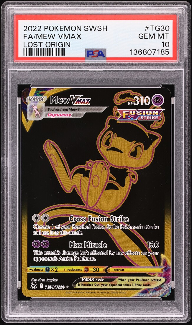 2022 Pokemon Sword & Shield Lost Origin Full Art Mew VMAX #TG30 PSA 10 GEM MINT