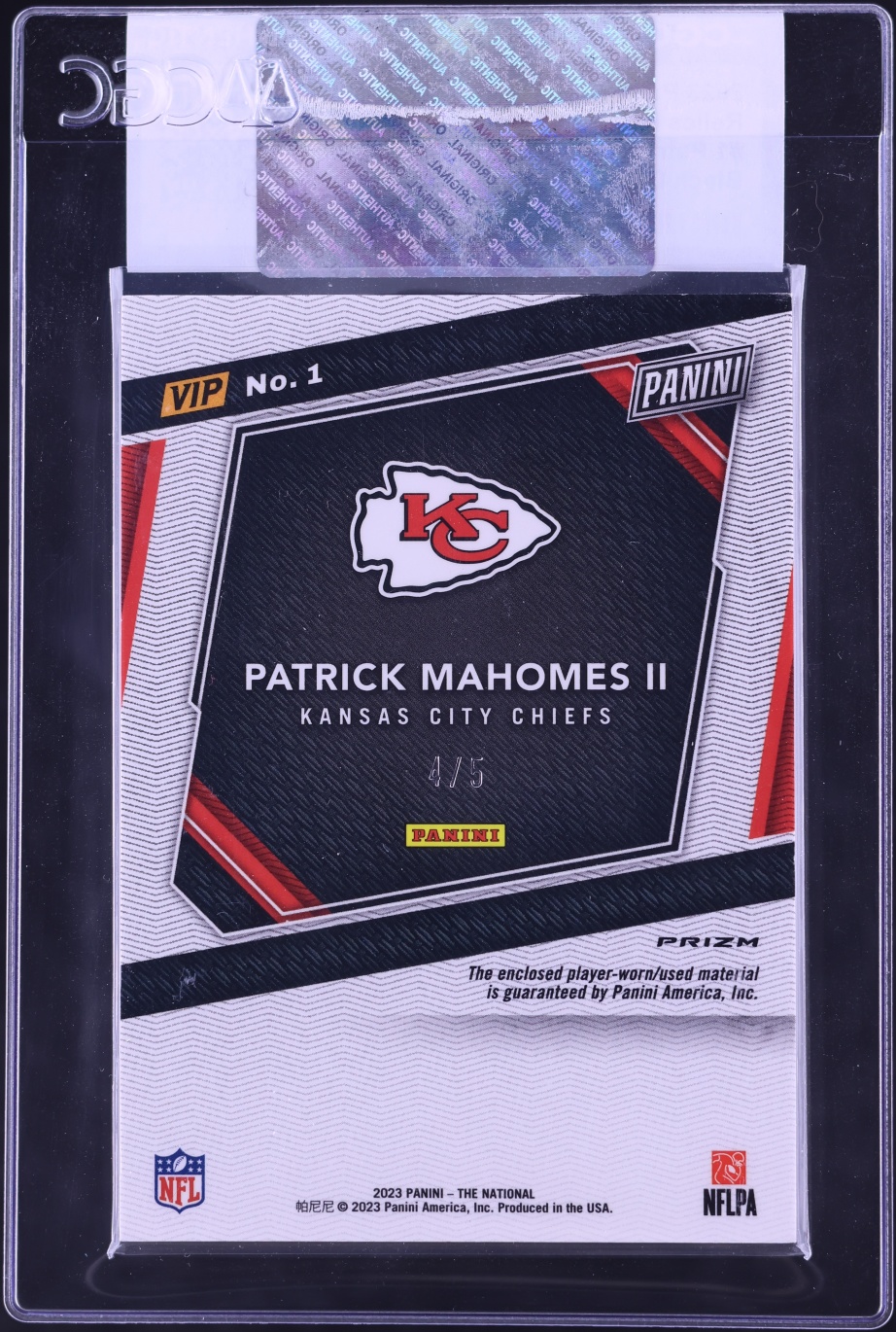 2023 Panini The National VIP Relics Black Gold Patrick Mahomes II PATCH /5 #1 CGC AUTH