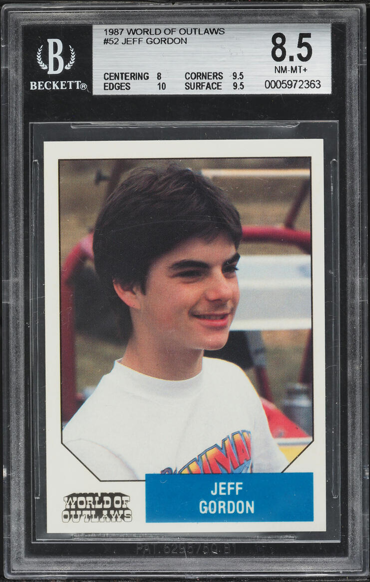 1987 World Of Outlaws NASCAR Jeff Gordon ROOKIE #52 BGS 8.5 NM-MT+