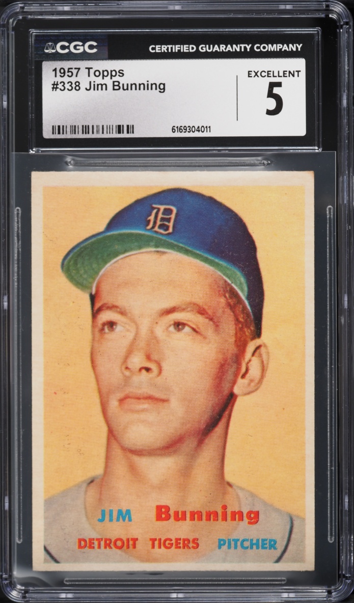 1957 Topps Jim Bunning ROOKIE #338 CGC 5 EX