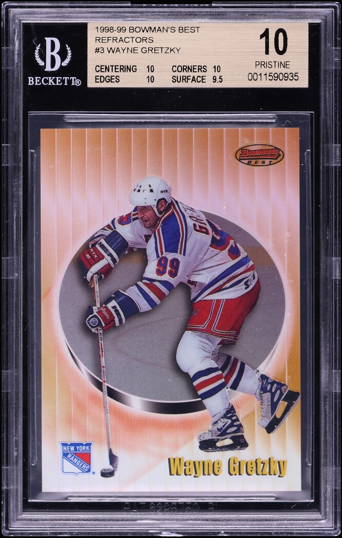 1998 Bowman's Best Refractor Wayne Gretzky /400 #3 BGS 10 PRISTINE