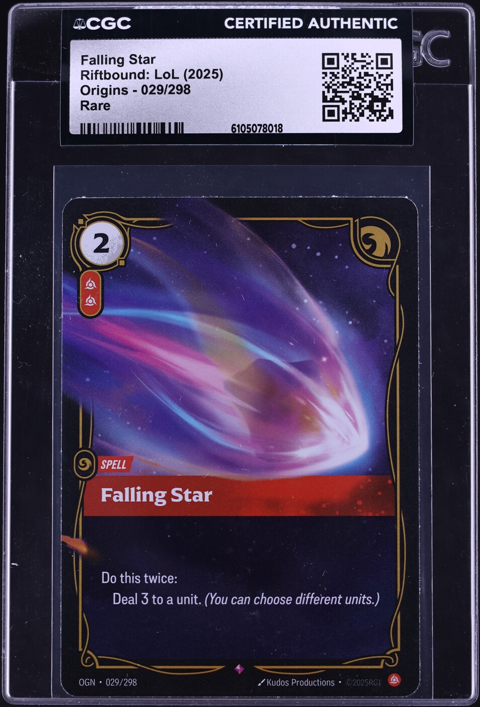 2025 Riftbound League Of Legends LoL Origins Falling Star #029 CGC AUTH ...