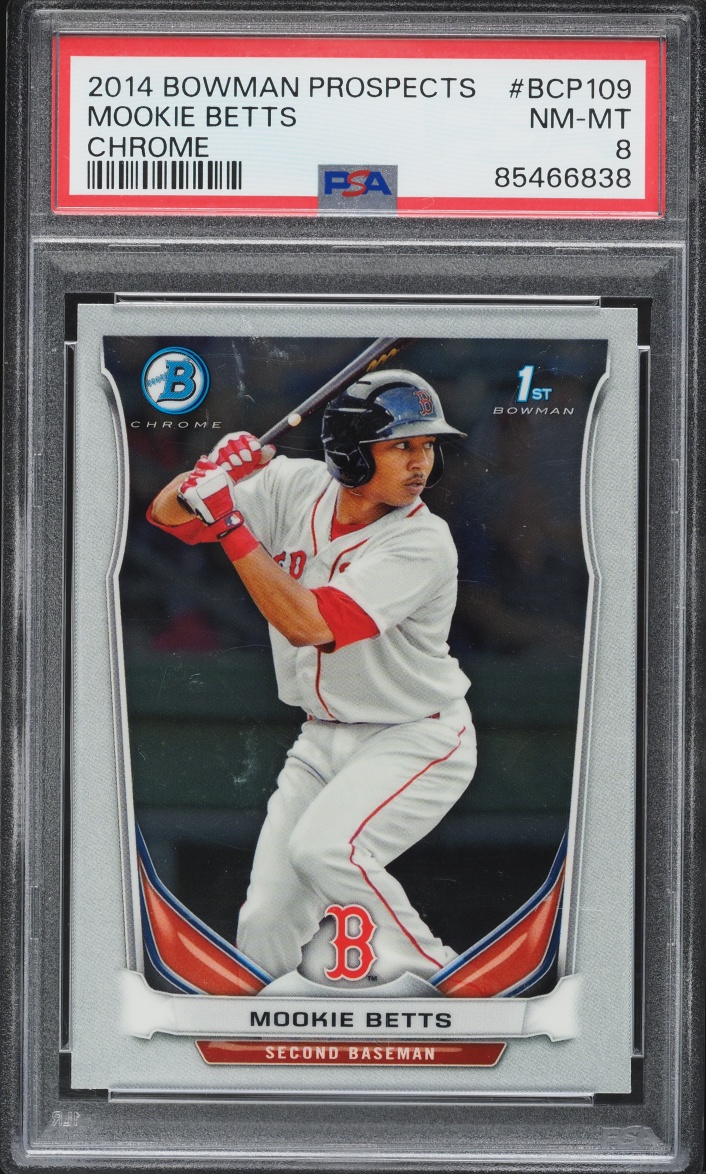 2014 Bowman Chrome Mookie Betts PROSPECT #BCP109 PSA 8 NM-MT