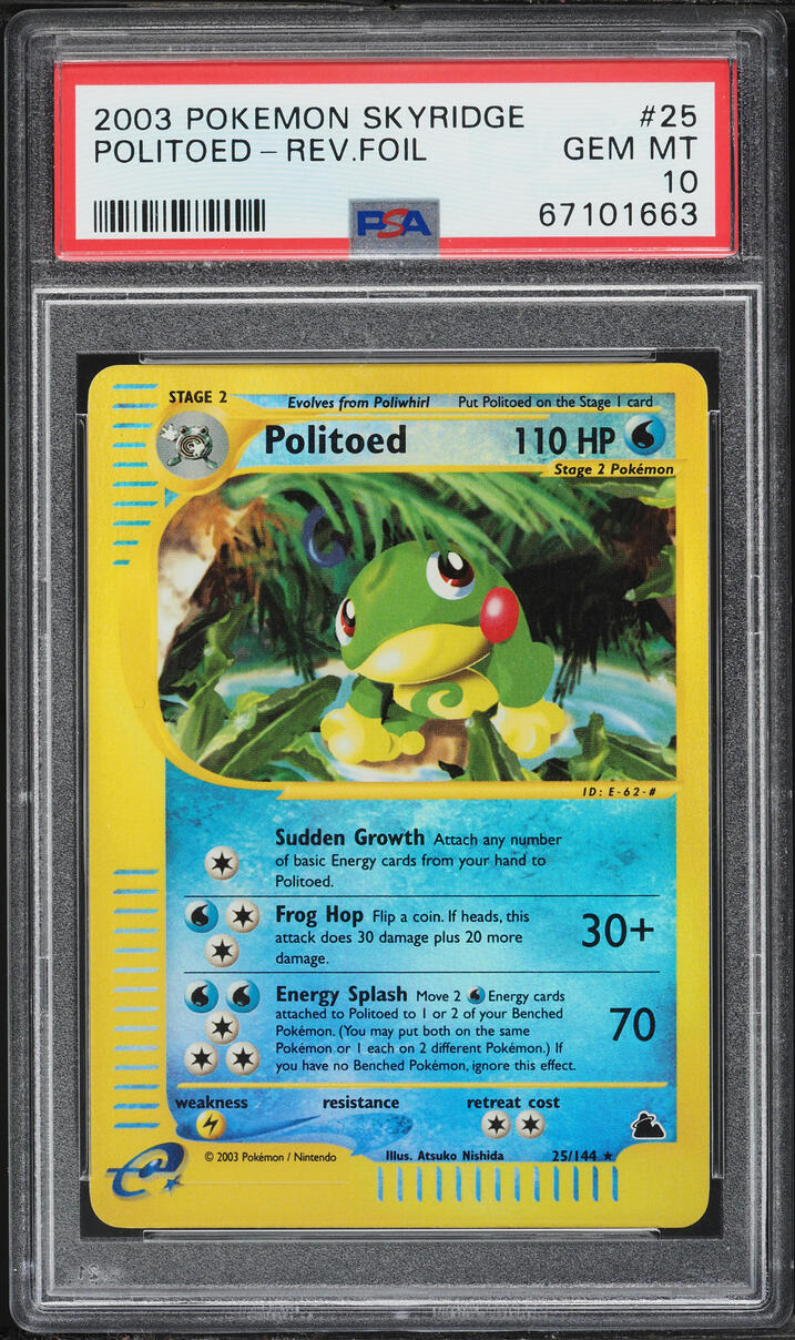 2003 Pokemon Skyridge Reverse Foil Politoed #25 PSA 10 GEM MINT
